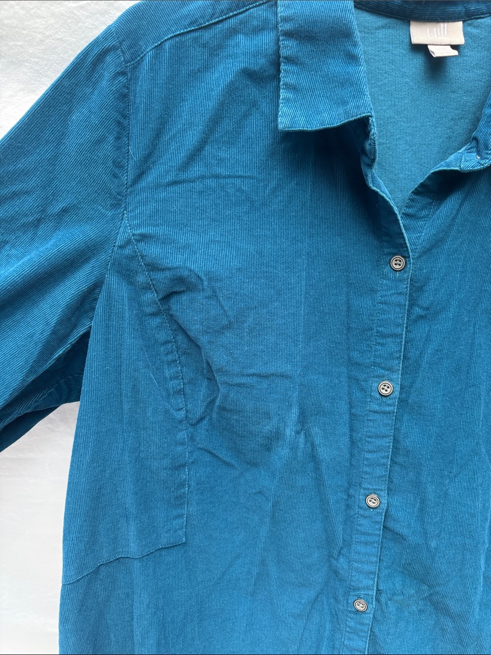 J. Jill Teal Corduroy Button-Front Shirt - Picture 6 of 14